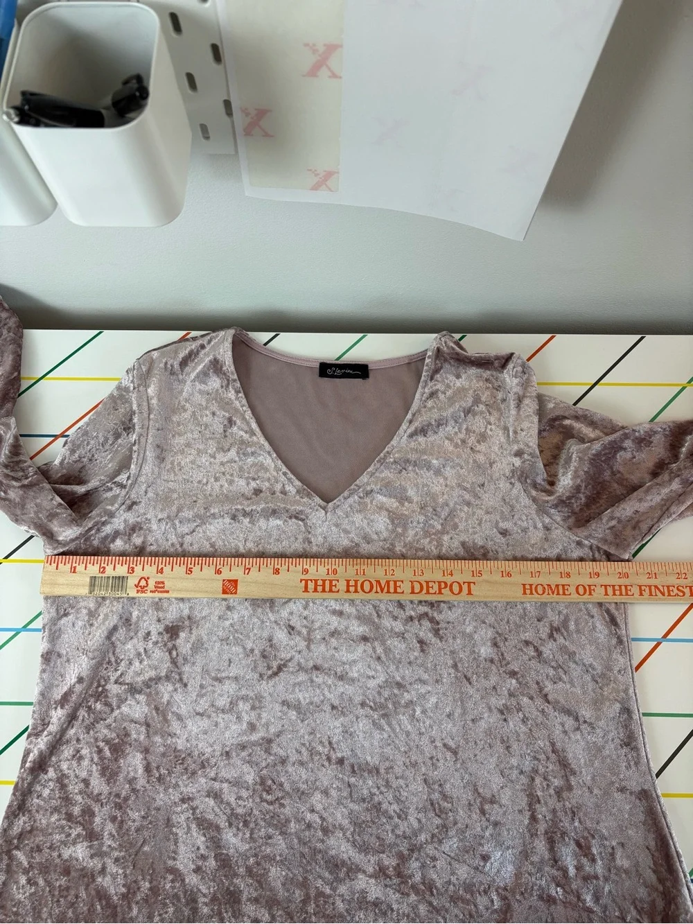 Crushed Velvet V-Neck Bell Sleeve Tunic in Dusty Rose Bell Sleeves Faircore Whim - Picture 5 of 6